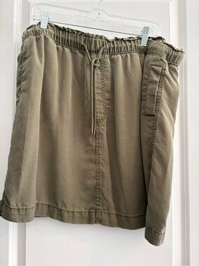 LOFT Olive Drawstring Waist Skirt
